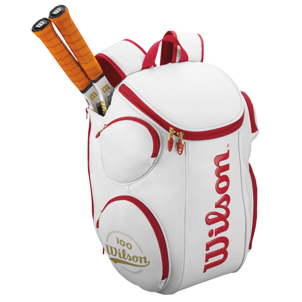 100 Year Tour Large Tennis Backpack White and Red