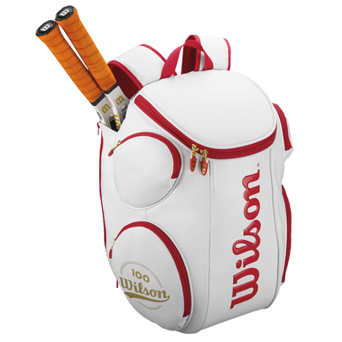 100 Year Tour Large Tennis Backpack White and Red